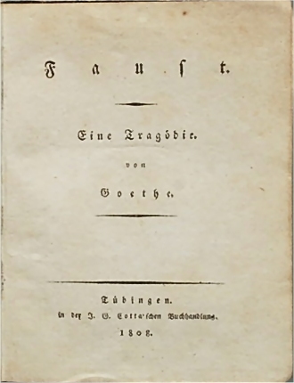 Faust, 1. Teil - 1808