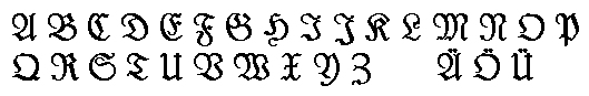 Alphabet (Großschreibung) in alter dt. Schrift
