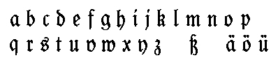 Alphabet (Kleinschreibung) in alter dt. Schrift